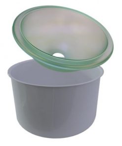 Šviečiantis dubuo su vandens išleidimo anga