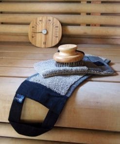 Alternative view of Lininė kilpinė prausimosi pirštinė 14 × 24 cm